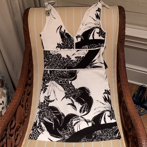 SEE BY CHLOE LINEN COTTON BLEND SHEATH STYLE DRESS TIES AT SHOULDER SIZE US 2 - Picture 4 of 15